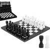 MARBLE RANGE Set di scacchi in marmo per adulti, gioco da tavolo fatto a mano da 12 pollici con 32 pezzi degli scacchi, 2 regine extra e scatola portaoggetti, regalo per la casa (Black & White)