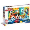 Clementoni - 26473 - Supercolor Puzzle - Disney Mickey - 60 maxi pezzi - Made in Italy, puzzle bambini 4 anni, puzzle cartoni animati, puzzle Disney, topolino, tessere grandi