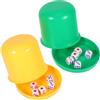 BESTonZON 2pezzi Bicchieri per Dadi in Plastica Resistente Dadi Inclusi per Craps Backgammon e Giochi di Colore Casuale