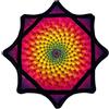 Generic Panno per Spinning per Principianti, Panno per Spinning Flow Star da 24 Pollici con Vivaci Motivi Bifacciali, Giocattolo da Giocoleria Rotante con la Punta delle Dita per Bambini e Adulti C
