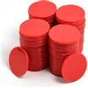 Smartdealspro 100 mini contatori da poker in plastica opaca, 32 mm, con scatola portaoggetti, colore rosso, SDD530282
