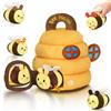 Flouricelline Giocattoli per bambini 6-12 mesi, alveare con 5 api giocattolo, montessori sensoriale giocattolo con musica, sonaglio, specchio, giochi educativi per bambini e giocattoli motorie, regali per bambini 1