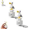 Generico Portachiavi con pulsante sonoro Seagull Mine, clicker fidget ricaricabile con suono reale e luce LED, clicker tastiera gracchiante, gadget portatile antistress, regali antistress da scrivania (2PC)