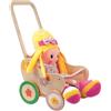 Dida | Passeggino in Legno per Bambole Fiore, Small | 28×23×49 cm | Ruote Silenziose, Manico Ergonomico, Sedile Decorato | Gioco Montessori 2-4 Anni | Carrozzina per Bambole fino a 35 cm