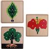 Materiale Botanico Montessori - 3 Puzzle A Forma Di Pianta Per Giocattoli