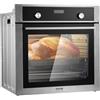 VEVOR Forno da Parete Elettrico Singolo a Parete da Incasso da 24 9 Funzioni di Cottura, Forno Elettrico a Parete Riscaldamento max. 200°C, Forno Elettrico 3550 W Griglia e Teglia da Forno, Cucina