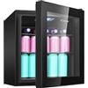 Bomann, frigorifero per bevande 46 litri nero KSG7291-nero, illuminazione a LED, controllo della temperatura da +3°C a +18°C, 2 ripiani cablati, porta con doppio vetro, piedini regolabili