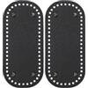 PATIKIL Fondo per Borse Pelle Pu, 8.7x3.9 Pollici 2Pz Base Ovale Tappetino Fondo per Borsa Uncinetto con Fori e Chiodi, per Borse Fai da Te, Borse a Tracolla, Borsette, Nero