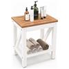 COSTWAY Sgabello da Doccia a 2 Livelli, Panca da Bagno Impermeabile con Piedini Antiscivoli, Design a Stecche, Sgabello Versatile con Carico 150 kg, 43 x 32 x 47 cm (Stile 2)