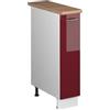 Vicco Armadio cucina dispensa alto Fame-Line, Bordeaux lucido/Bianco, 20 cm, PL Rovere, per la combinazione con altri moduli della serie Fame-Line