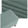 QOEUIUJ Fodera Ottomana, Copri Pouf Quadrato 50x50 80x80 40x40 60x60 100x100 90x90 110x110 Copertura Poggiapiedi Elastico in Jacquard, Cover/Protettiva for Sgabello(Gray-Green,14x14in/35x35cm)