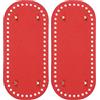 PATIKIL Fondo per Borse Pelle Pu 8.7x3.9 Pollici, 2Pz Base Ovale Tappetino Fondo per Borsa Uncinetto con Fori e Chiodi, per Borse Fai da Te, Borse a Tracolla, Borsette, Rosso