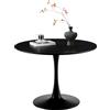 buybyroom Tavolo da pranzo rotondo moderno, tavolo da bar, scrivania, adatto per cucina, sala da pranzo, soggiorno e ufficio, per 2-4 persone, diametro 100 cm, nero