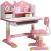 Fiauli Set di scrivania e sedia per bambini, regolabile in altezza, set di sedie da studio per bambini, tavolo multifunzionale con cassetto, libreria, tavolo ergonomico per imparare a disegnare per