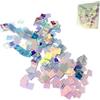 Generico Confezione da 100 Mini quadratini acrilici olografici Arcobaleno - 1,9 x 1,9 x 3 mm, Fogli acrilici Arcobaleno per lavori artistici e di creazione di Gioielli Fai da Te (100Pcs)