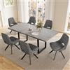 JIEXI Tavolo da pranzo allungabile 4-6 posti, tavolo da pranzo allungabile e sedie, materiale MDF moderno, adatto per soggiorno, cucina, lunghezza 130-170 cm