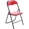 CLP Sedia Pieghevole Felix in Plastica (PVC) I Sedia Chiudibile Telaio in Metallo E Seduta in Plastica Imbottita I Sedia Riunioni Ospiti, Colore:Rosso/Nero