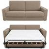 Baldiflex - Divano Letto 3 Posti con Materasso Matrimoniale 160x190 cm Ortopedico, Maragià, Prontoletto RICHIUDIBILE con Rivestimento SFODERABILE e Lavabile, Grigio Talpa