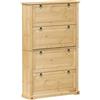 vidaXL Scarpiera Corona 99x32x163,5 cm in Legno Massello di Pino, Mobile per Scarpe, mensola per Scarpe, Porta Scarpe, Armadio per Scarpe