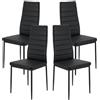 LEADZM Sedie da pranzo, sedile spesso imbottito, set di 6 sedie da cucina (Schwarz, set di 4)