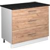 Vicco Mobiletto base per cucina Fame-Line, Rovere dorato/Bianco, 100 cm, PL Antracite, per la combinazione con altri moduli della serie Fame-Line
