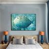 GUDOJK Quadro su Tela Poster e Stampa Casetta sul Grande Pesce Quadro Decorativo per la casa Quadro su Tela per Soggiorno