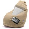 Avalon - Pouf Bambini Jazz in Ecopelle Deluxe Super Resistente, Pouf Sacco di Qualità Sartoriale, Bean Bag per Sedersi Ergonomico, Pouf a Sacco Impermeabile, Made in Italy(56x76cm-Beige)