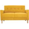 Miliboo Divano scandinavo a 2 posti, effetto velluto, giallo senape Moon