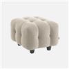 sweeek Poggiapiedi bouclé strutturata per divano a 2 posti Beige - 69x59x48 cm