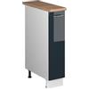 Vicco Armadio cucina dispensa alto Fame-Line, Blu scuro lucido/Bianco, 20 cm, PL Rovere, per la combinazione con altri moduli della serie Fame-Line