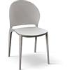 PAZZO DESIGN Sedia Stefania, Set Da 4, Tortora, Polipropilene, Cucina, Sala Da Pranzo, Giardino, Impilabili - id_1995