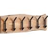FineBuy Appendiabiti da Parete Legno Massello Metallo 100x29x12,5 cm Marrone | Attaccapanni da Muro | Corridoio Appendiabiti