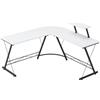 nikcorp Scrivania angolare a L scrivania computer ufficio gaming con ripiano struttura in metallo stabile piano MDF ampio spazio lavoro home office studio - bianco