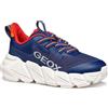 Geox J FLEXYPER Fast Boy Sneaker, Navy/Yellow, 28 EU