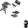 MOTO SPORT MONDO COMPATIBILE CON YAMAHA YZF R6 600 KIT PORTATARGA REGOLABILE PER MOTO UNIVERSALE NON SPECIFICO+2 FRECCE A LAMPADINA CARBON LOOK+LUCE TARGA LAMPA TUTTO OMOLOGATO