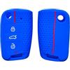 OTMIK Copri Chiavi Auto in Silicone Adatto per VW Volkswagen Golf 7 MK7 Tiguan MK2 T-roc T-cross Skoda Octavia Kodiaq Karoq Accessori per Copri Chiavi (Blu)