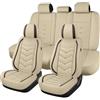 Generic Coprisedili Auto Universale Per VW Volkswagen Golf 7 Golf 7 GTI Golf Tdi, Un'esperienza Davvero Eccellente, PU Pelle Copri Sedile Auto，Traspirante，impermeabile(Beige)