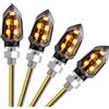CICMOD 4Pz Indicatori di Direzione Moto, Mini Frecce LED Moto 12V Omologate LED Indicatori E-Mark Universale per Scooter Quad Cruiser Trasparente