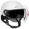 Sucritude Casco Monopattino Elettrico Adulti, Casco Motociclista, Mezzo Casco Vintage Con Visiera, Casco Scooter All Seasons Con Visiera, Casco Da Moto Per Uomo E Donna Per Cruiser, Vintage Per Adulti