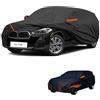 generico Telo copriauto esterni Compatibile con BMW X2 F39 2018-2025,antivento,antipioggia,antineve,antisole impermeabile,protezione per tutte le stagioni (black orange)