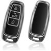 SKTU Custodia per chiave auto per Audi A6 A7 A8 A3 Q4 E-Tron Q7 Q8 TPU per chiave auto, cover per chiave auto, Nero trasparente