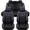 FVVWVRCSX Coprisedili Auto per Nissan Micra K12 2003-2025 2026 Pelle Impermeabile Set Completo Sedili Anteriori e Posteriori, Protezione Completa Accessori,Black