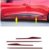 mne parts Adatto per Clio IV 2012 - 2018, 4 pezzi cromati colore rosso per porta laterale streamer modanature in acciaio inox