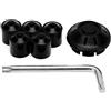 NDNCZDHC Kit Coprimozzo Moto, 6 Pezzi di Ricambio per Coperchio Laterale Ruota Coprimozzo Moto per Piaggio Vespa GTS GTV 250 300 2017‑2020 Ruote Anteriori E Posteriori(Nero)