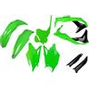 Ufo Kit carene UFO PLAST, set di 9 pezzi in plastica con protezione forcella per Kawasaki KX F 250 cc, anni di produzione 2018-2020, colore: verde / nero