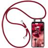moex Collana per cellulare compatibile con Samsung Galaxy A31, custodia con cinturino regolabile in Vino rosso