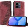 YIRRANZD Custodia per Xiaomi Redmi 13C / Poco C65, Cover a Libro in Pelle PU con Slot Cart e Silicone TPU Bumper, Flip Caso Portafoglio Cover per Redmi 13C / Poco C65 (Rosso)