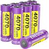 ENEGON - Confezione da 8 pile AA ricaricabili al litio 4070 mWh 1,5 V, ricaricabili esclusivamente con caricabatterie specifico per litio. Elevate prestazioni per controller di gioco, (viola)