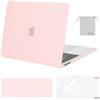 MOSISO Custodia Compatibile con MacBook Air 13 Cover M1 2021 2020 2019 2018 | Case&Copritastiera&Pellicola&Borsa per MacBook Air M1 Cover 13,3 pollici A2337 A2179 A1932 Touch ID, Gesso Rosa
