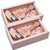 Anloter Due Pz Chiavetta USB in Legno a Forma di Chitarra + Scatola Penna USB Disco USB in Legno Chiavetta USB in Memoria Flash Regali (32GB, violinUSB2.0)